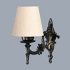 Devansh Metal Electric Wall Light in Antique Gold Colour with off-white Shade Count of 1 Light