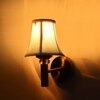 Devansh Gold Wall Mounted Lamp With Off-White Cotton Shade