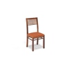 Zella Solid Wood Dining Chair Set Of 2 In Teak Finish With Burnt Orange Colour Fabric