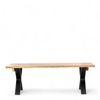 Tula Sheesham Wood Minimalist 3 Seater Bench In Teak Finish