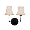 Devansh Dual Black Wallmounted Lamp With Beige Jute  Shade