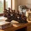 Seven Horse Royal Gallop Horse Sculpture in Copper Colour