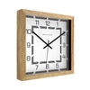 Geometric Square Wooden Wall Clock with Minimal Numeric Dial