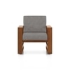 Moreno Single Seater Solid Wood Sofa In Amber Walnut Finish with Flint Grey Futon Colour