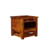 Prashiv Solid Wood Bedside Table in Honey Finish