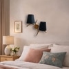 Devansh Metal Electric Wall Light in Gold Colour with Black Shade Count of 2 Lights