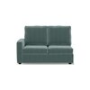 Apollo Compact Sofa (Colour : Dusty Turquoise Velvet, Cushion : Soft, Back Type : High Back, Seating Capacity : Right Aligned 2 Seater + Right Aligned Chaise + Ottoman)
