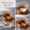 Inscribe Acacia Wood Roti Box With Tong Gold