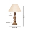 Devansh Off White Cotton Table Lamp With  Wood Natural Base (10X18 Inches)-27