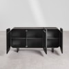 Soncy Solid Mango Wood Sideboard with 3 Door in Black Finish