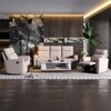 Canyon Two Seater Manual Fabric Recliner in Greige Beige Colour