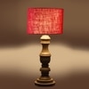 Devansh Maroon Jute Table Lamp With G Wood Natural Base -(7X17.5 Inches)-12