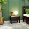 Rama Solid Wood Bedside Table in Walnut Finish