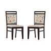 Alaine Dining Chair In Mahogany Finish With Calico Floral Colour