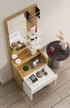 Hexa Red Engineered Wood Dressing Table in Giant Wood and Frosty White Colour