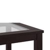 Floyd 6 Seater Solid Wood Dining Table With Glass In Mahogany Finish