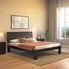 Terence Solid Wood King Size Upholstered Bed Without Storage (Mahogany Finish)