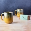 Yellow Aqua Drizzle Artistic Coffee Mug Collection