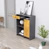 Hexa Red Multipurpose Storage Cabinet With 1 Drawer 1 Door in Slate Grey And Giant Wood Colour