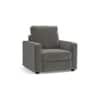 Apollo High Back 1 Seater Fabric Sofa in Ash Grey Velvet Colour