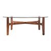 Cayman Round Sheesham Wood And Tempered Glass Coffee Table In Teak Finish