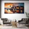 The Castle Decor Abstract Art Wall Painting Wooden Framed Digital Painting 27x48 Inch (Style 11)