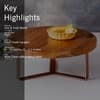 Inseparables Teak Wood Cake Stand Copper