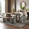Aero Solid Wood 6 Seater Dining Table With Aero Bench & Selene Chairs