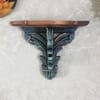 Multishade Colour Solid Wood Handcarved Aarambh Floating Wall Shelf with distres finish by DisooFashions