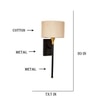 Devansh Metal Electric Wall Light in Black Colour with Off-white Shade Count of 1 Light