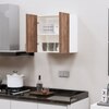 2 Doors Modular Wall Mounted Kitchen Cabinet With Adjustable Shelf In Cochwood Brown Finish