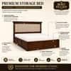 Leher Solid Wood Comfort Queen Bed Box Storage Provincial Teak Finish Mattress 60 x 78 Inches