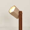 Hexspot Brown Wooden Table Lamp with Beige Wooden Lampshade