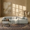Zenliving Wood 3 Seater With Upholstery Non Storage Sofa In Grey Colour