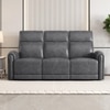 Venezia Three Seater Motorized Leather Recliner in Smoke Grey Colour