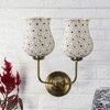 Devansh Metal Electric Wall Light in Gold Colour with Multicolor Shade Count of 2 Lights
