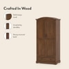 Alexandra Solid Wood Wardrobe in Amber Walnut Finish