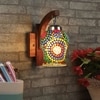 Devansh Solid Wood Electric Wall Light in Brown Colour with Multi Shade Count of 1 Light