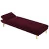Nicco Velvet Chaise Lounger in Red Wine Color