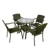Wagga Wagga Wicker Table And Chair Set In  Dark Dreen Dual Tone Finish
