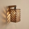 Oblique Brown Solid Wood Wall Lights