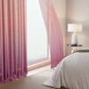 Stoa Paris Sheer Ombre Printed Long Door Curtain, Aesthetic Curtain with  Light Filtering Balcony,  Set of 1 Parda, Crimson Hour - Pink