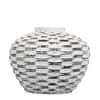 White Corrugated Pear shaped Ceramic Vase