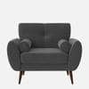 Faro Velvet 1 Seater Sofa in Dark Grey Colour