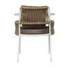 Paola Outdoor Accent Patio Weaving Chair in Ivory White