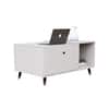 Hexa Engineered Wood Center Table With Storage And Open Rack In Frosty White