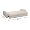 Lite 3 Seater Pull Out Sofa cum Bed  in Cream Colour