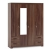 Hilton 4 Doors 4 Drawers Wardrobe With Mirror and Lock in Chestnut Acacia Finish