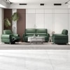 Vivian Two Seater Motorized Leather Recliner in Hunter Green Colour