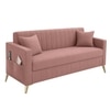 Convil Velvet 3 Seater Sofa in Pink Color